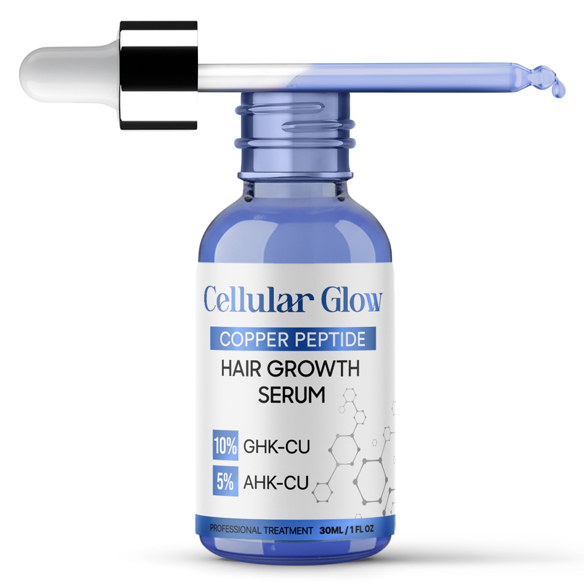 Cellular Glow Hair Serum 10% GHK-Cu + 5% AHK-Cu Peptides Cellular Glow Hair Serum 10% GHK-Cu + 5% AHK-Cu Peptides