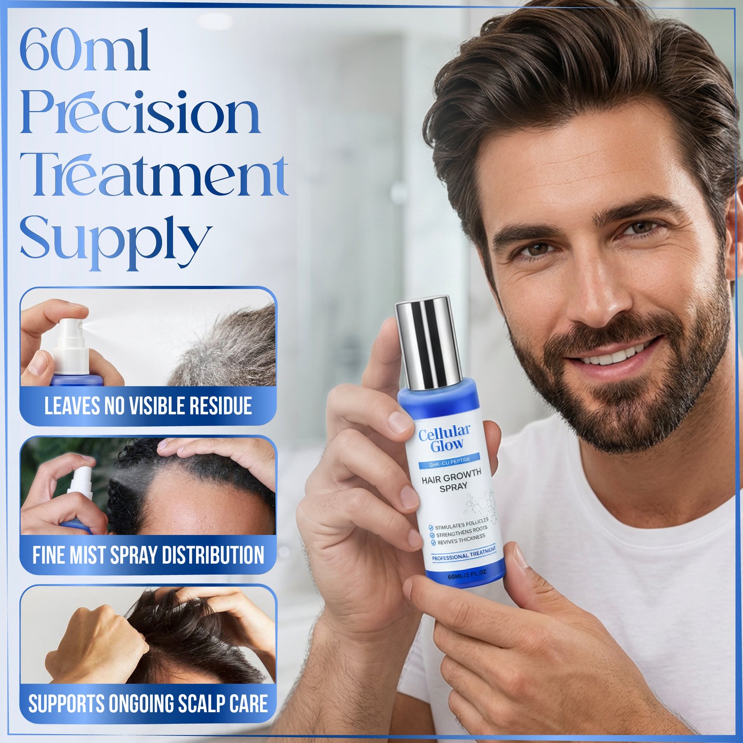 Cellular Glow Spray Hair Serum – 10% GHK-Cu + 5% AHK-Cu Peptides